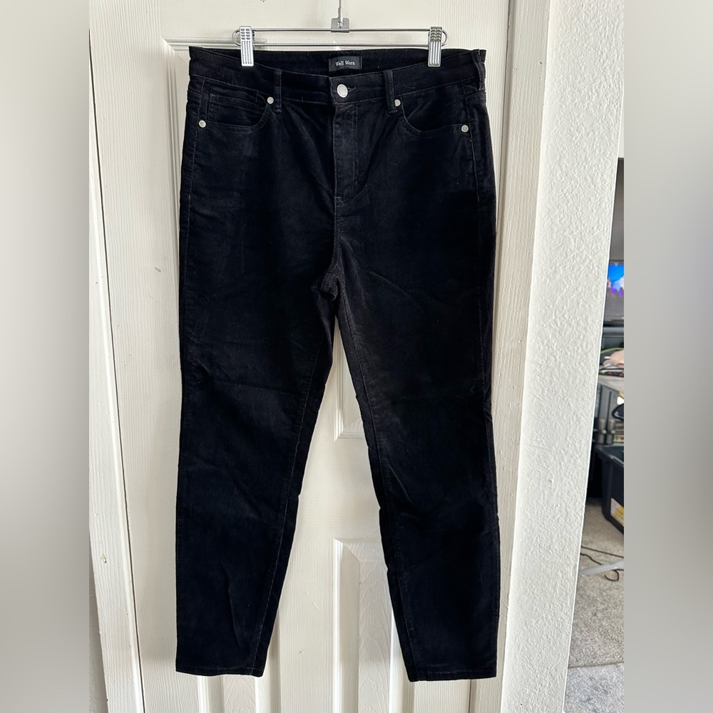 Well Worn Black Corduroy Trousers
